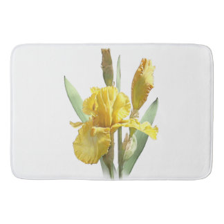Yellow Bearded Iris Flower Botanical Design Badrumsmatta