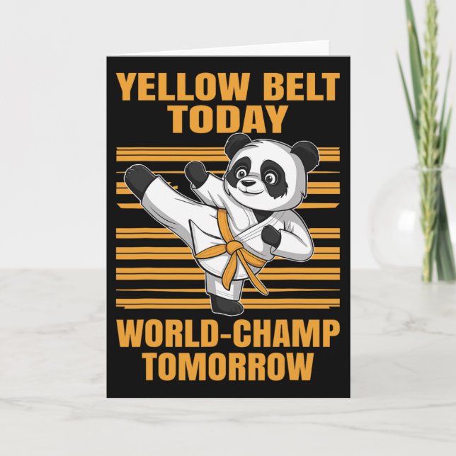 Yellow Belt Today World-champ Tomorrow Panda Karat Kort (Framsida)