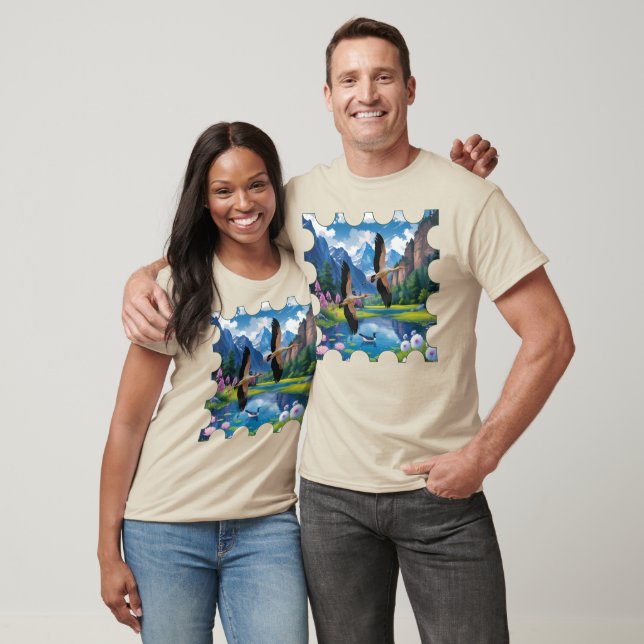 Yellow-Billed Stork in Paanajärvi National Park T Shirt (Unisex)