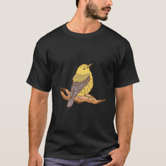 Yellow Bird Motif For Children T Shirt