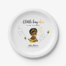 Yellow Black African American Bee Baby Shower