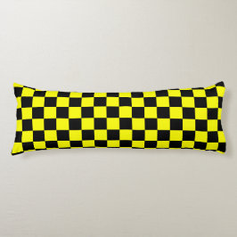 Yellow Black Checkered Check Pattern Kroppskudde