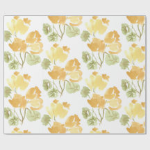 Yellow Bloom Matte Wrapping Paper