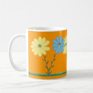 Yellow & Blue Daisy Flowers Custom Mugs Kaffemugg