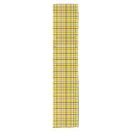 Yellow Blue Plaid Classic Pattern Table Runner