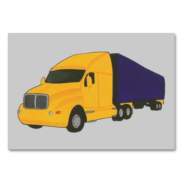 Yellow Blue Truck Reading Flashcards for Adults Bordsnummer (Framsidan)