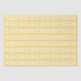 Yellow Bone Inlay Floral Border Decoupage Paper