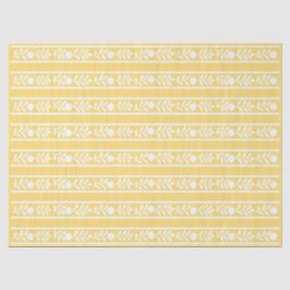 Yellow Bone Inlay Floral Border Decoupage Paper