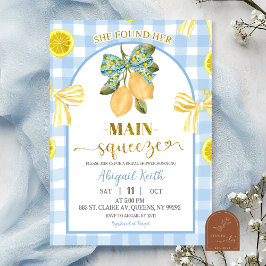 Yellow Bow Lemon Bridal Shower Invitation Inbjudningar
