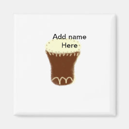 Yellow brown drum watercolor add name hand-drawn s magnet