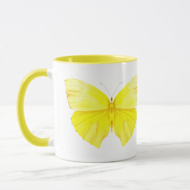 Yellow Butterfly Mug Mugg (Vänster)
