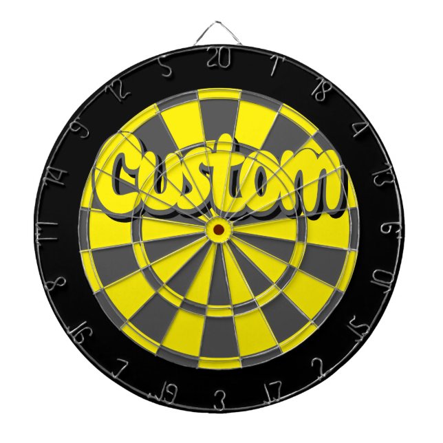 Yellow, Charcoal Gray, And Black Fun Custom Design Darttavla (Framsidan)