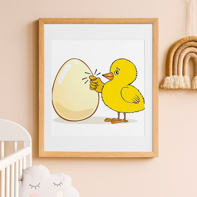 Yellow Chick And Egg Poster (Skapare uppladdad)