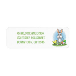 Yellow Chicken and the Easter Bunny Returadress Etikett