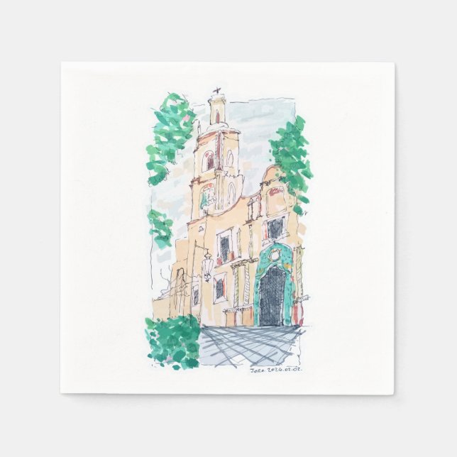 Yellow Church Pappersservett (Framsidan)