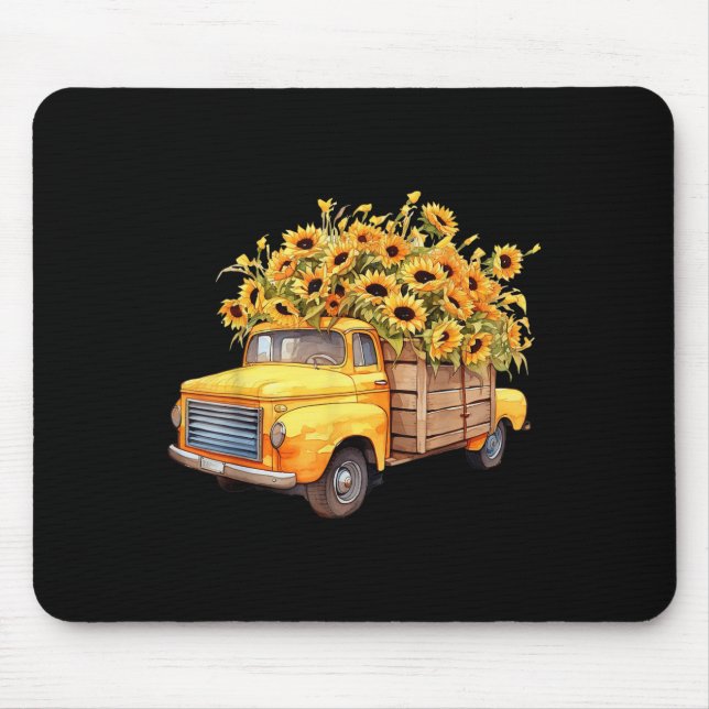 Yellow Ckup Truck Sunflower Autumn Halloween Thank Musmatta (Framsidan)
