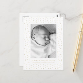Yellow Confetti Baby Birth Announcement Postcard Vykort