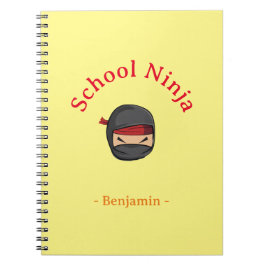 Yellow Cover Personalized School Ninja Notebook Anteckningsbok