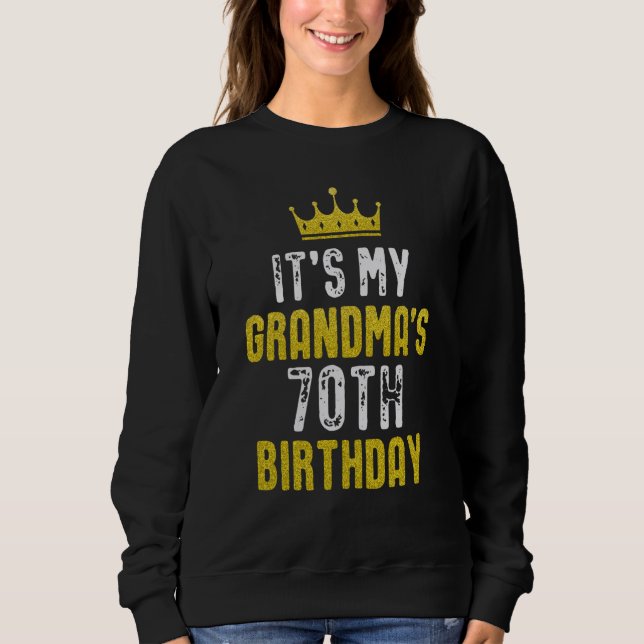 Yellow Crown 70th Bday For Grandma From grandchild T Shirt (Framsida)