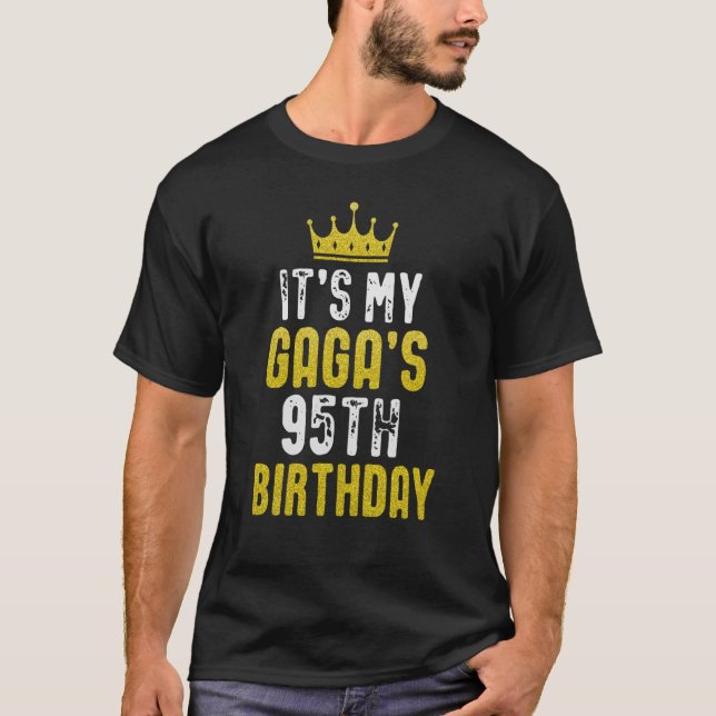 Yellow Crown 95th Bday For GAGA From grandchild T Shirt (Framsida)
