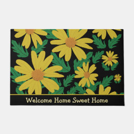 Yellow daisy flowers with green leaves 