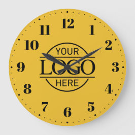 Yellow Elegant Branded Business Logo Promotional Stor Klocka
