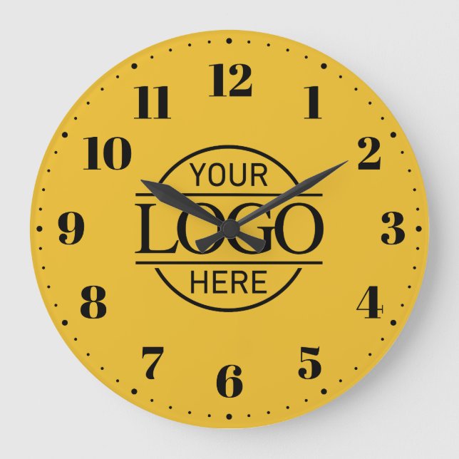 Yellow Elegant Branded Business Logo Promotional Stor Klocka (Framsida)