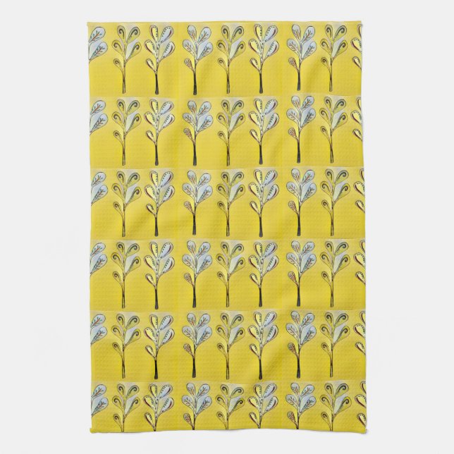 Yellow Fern Kitchen Towel Kökshandduk (Vertikal)