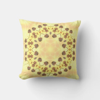 Yellow Floral Abstract Throw Pillow Kudde