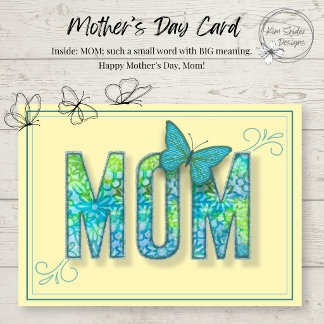 Yellow Floral Mother’s Day Card with Butterfly  Kort