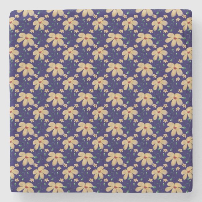 Yellow floral pattern  stenunderlägg (Framsidan)
