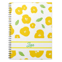 Yellow Floral Spiral Photo Notebook