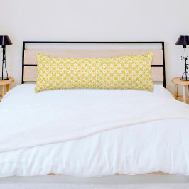 Yellow Flower Plaid Pattern Body Pillow Kroppskudde