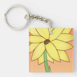 Yellow Flower with orange background