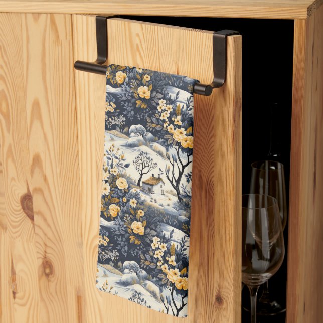 Yellow Flowers In The Valley Kökshandduk (Thirds Fold)