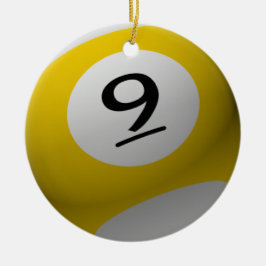 YELLOW/FÖR PRYDNAD 9 FÖR BILLIARDBOLLJUL (NIO) JULGRANSPRYDNAD KERAMIK