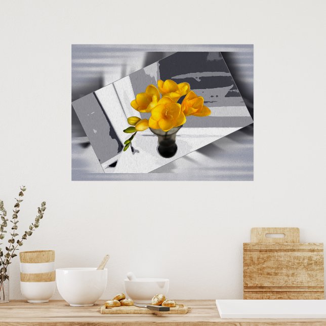 Yellow freesia poster (Kök)