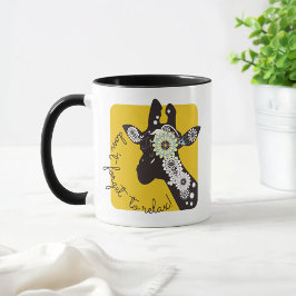 Yellow Funky Funny Paisley Giraffe Coffee Mugg