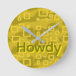 Yellow Geometric Wall Clock Rund Klocka