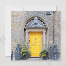 Yellow Georgian Door in Dublin