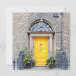 Yellow Georgian Door in Dublin Julkort