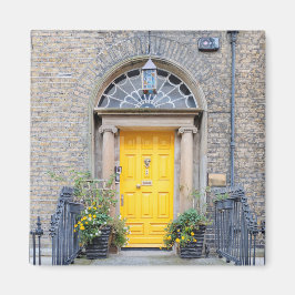 Yellow Georgian Door in Dublin Magnet
