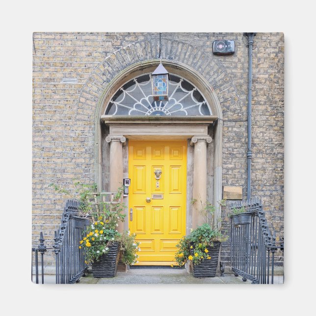 Yellow Georgian Door in Dublin Magnet (Framsidan)