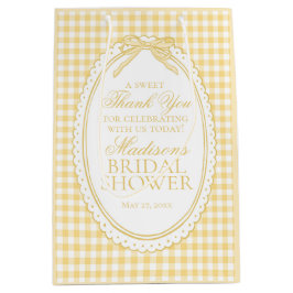 Yellow Gingham Coquette Bow Bridal Shower Favors