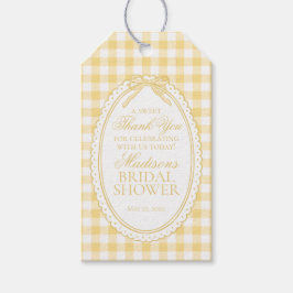 Yellow Gingham Coquette Bow Bridal Shower Favors Presentetikett
