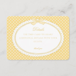 Yellow Gingham Coquette Bow Details Card Tilläggskort