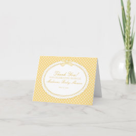 Yellow Gingham Coquette Bow Thank You Card  Tack Kort