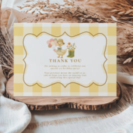  Yellow Gingham Silly Goose 1st Birthday Tack Kort