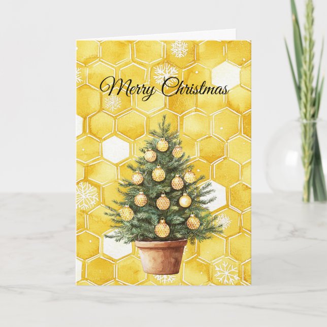 Yellow Gold Honey Christmas Tree Kort (Framsida)