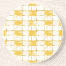 Yellow Gold White Plaid Stripes Underlägg